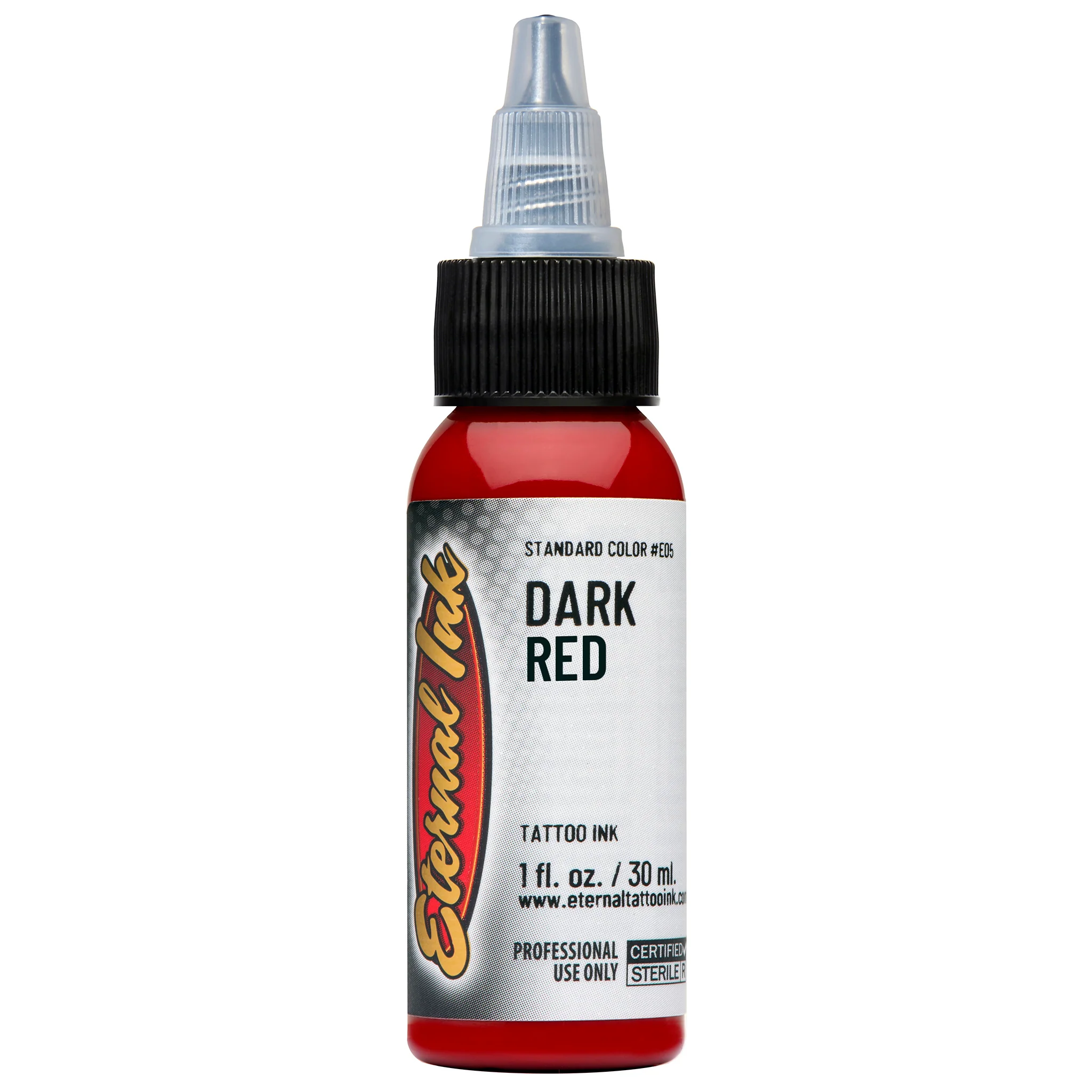 eternal ink dark red bottle hero shot - saviour tattoo supplies