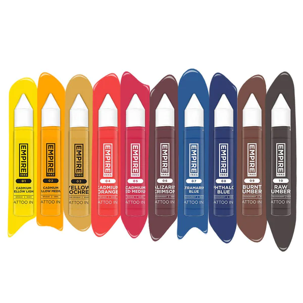 Empire Ink - 10 bottle colour set from Saviour Tattoo Supplies