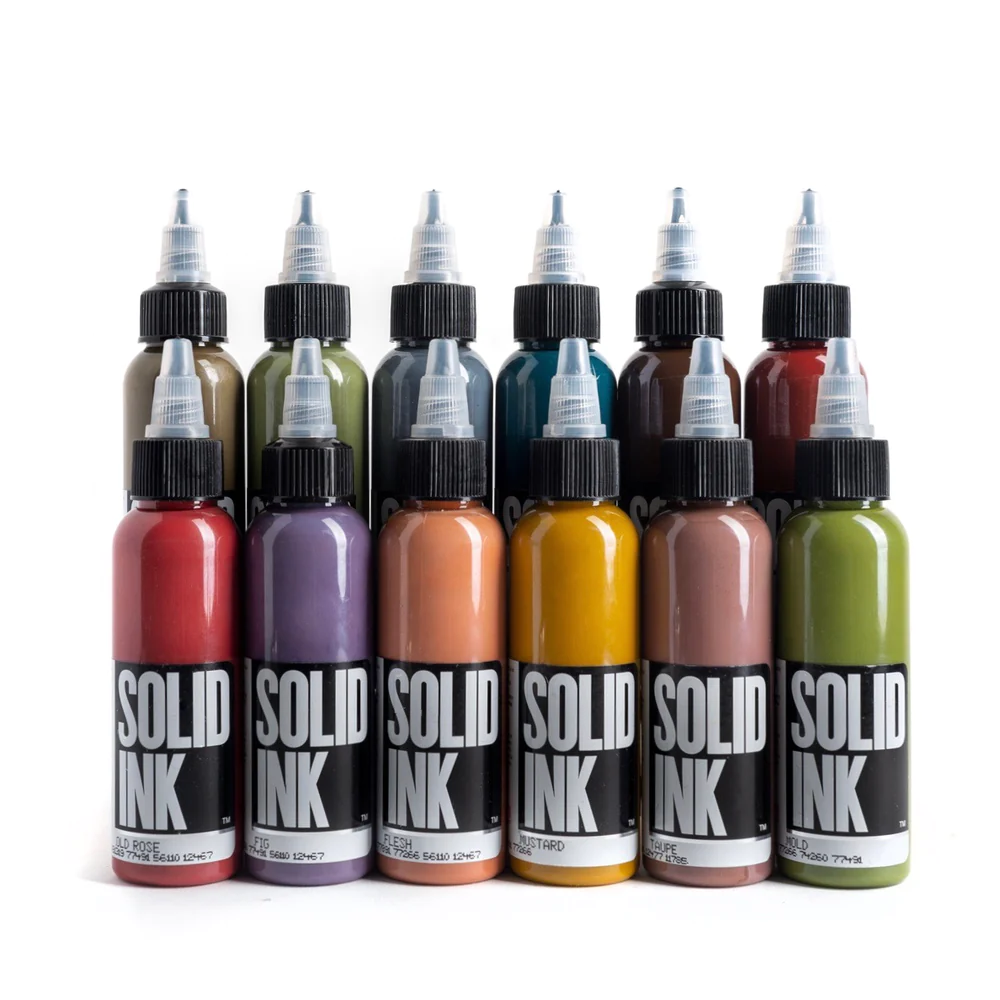 solid ink opaque earth set stacked - saviour tattoo supplies