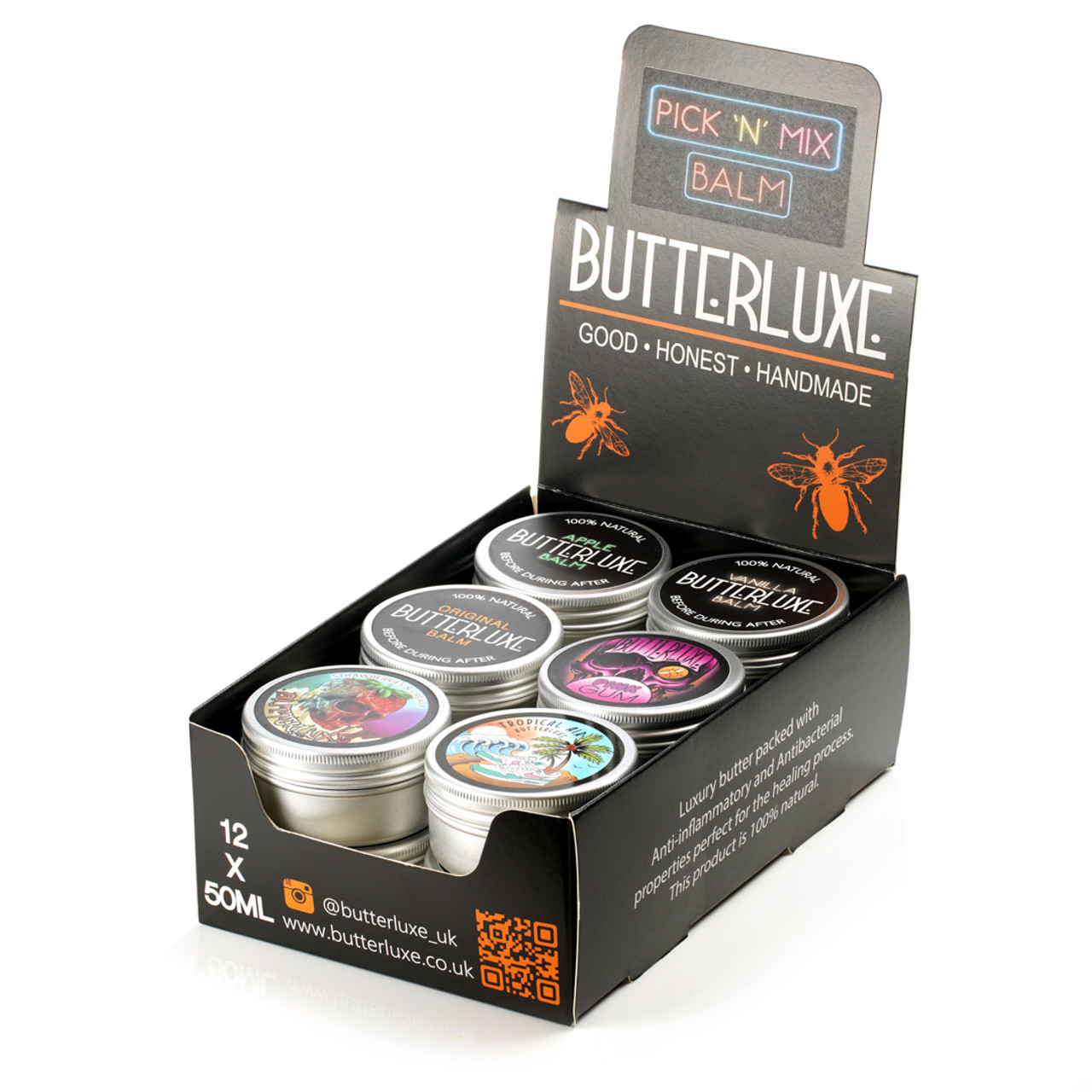 butterluxe 12 x 50ml pick’n’mix balm butterluxe 12 x 50ml pick'n'mix balm - saviour tattoo supplies