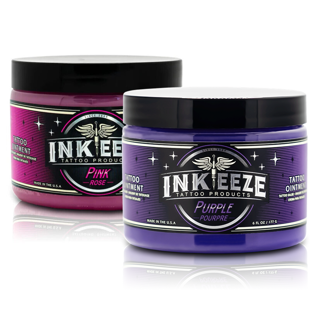 inkeeze purple pourpre and pink rose group shot - saviour tattoo supplies