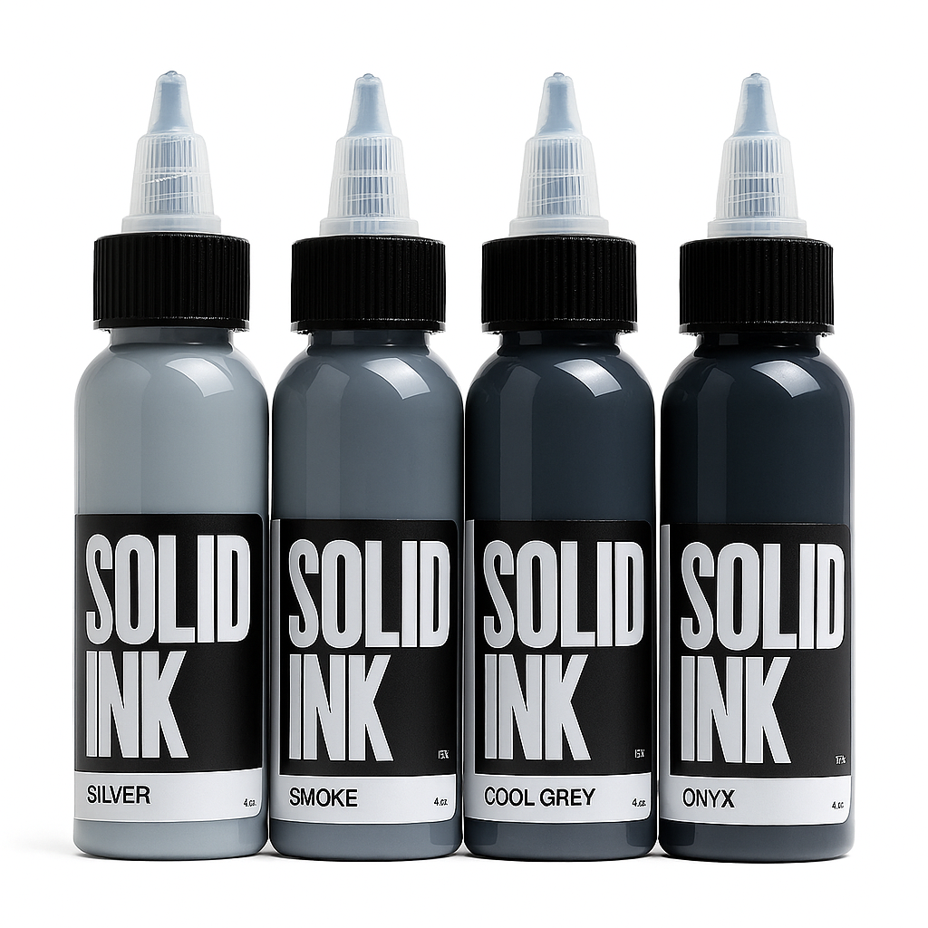 Opaque Grey 4oz and 1oz solid ink - saviour tattoo supplies