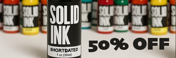 solid ink - short dated banner -50% off - saviour tattoo supplies