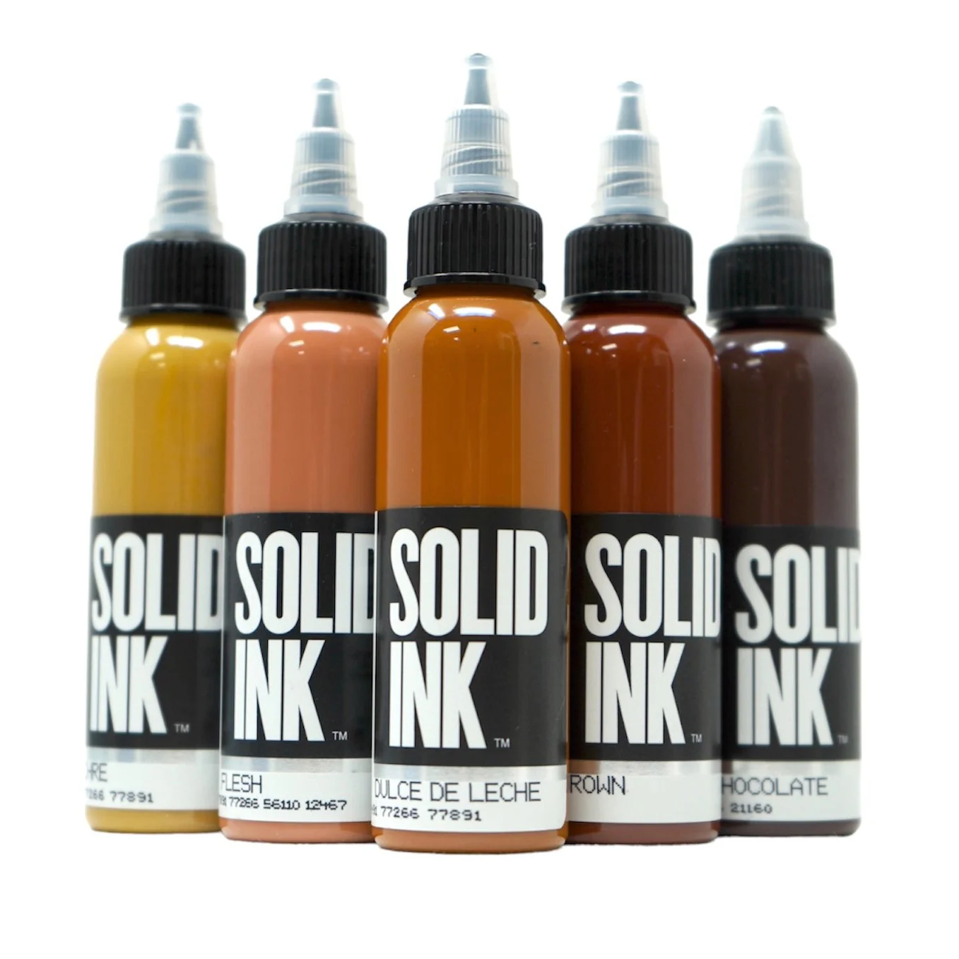 Brown Set - solid ink 1oz Brown Set - solid ink 1oz - hero shot - saviour tattoo supplies