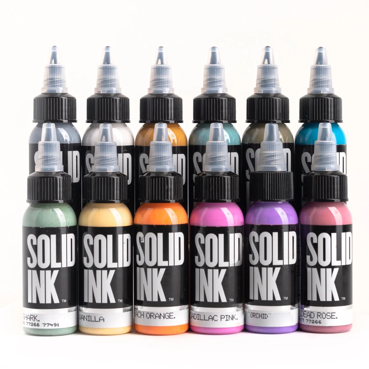 Solid Ink - Art Deco Set 12 bottles 1oz - hero shot - saviour tattoo supplies