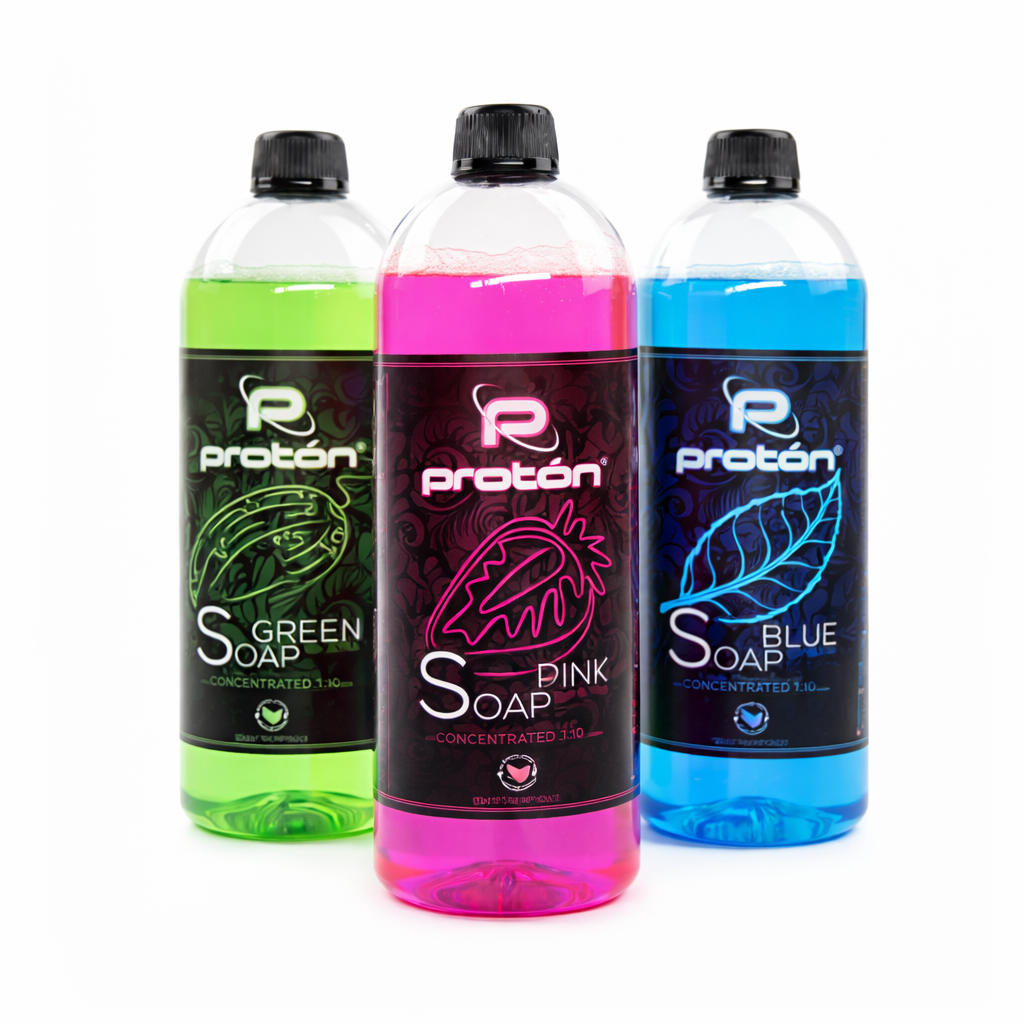 proton green soap pink soap and blue soap hero shot - 1l - saviour tattoo supplies