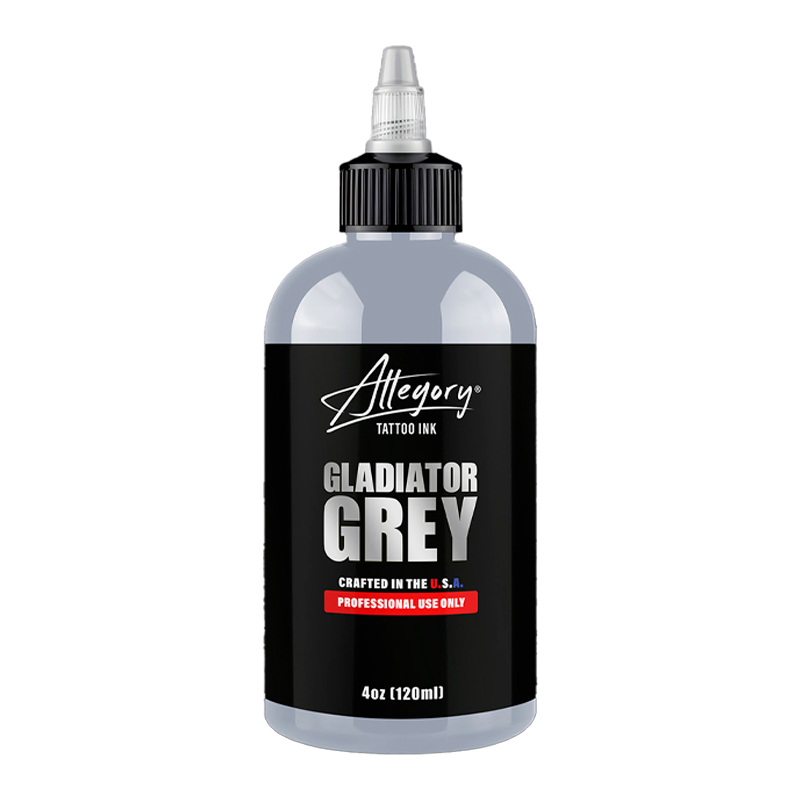 Allegory - Gladiator Grey 4oz bottle hero shot - saviour tattoo supplies