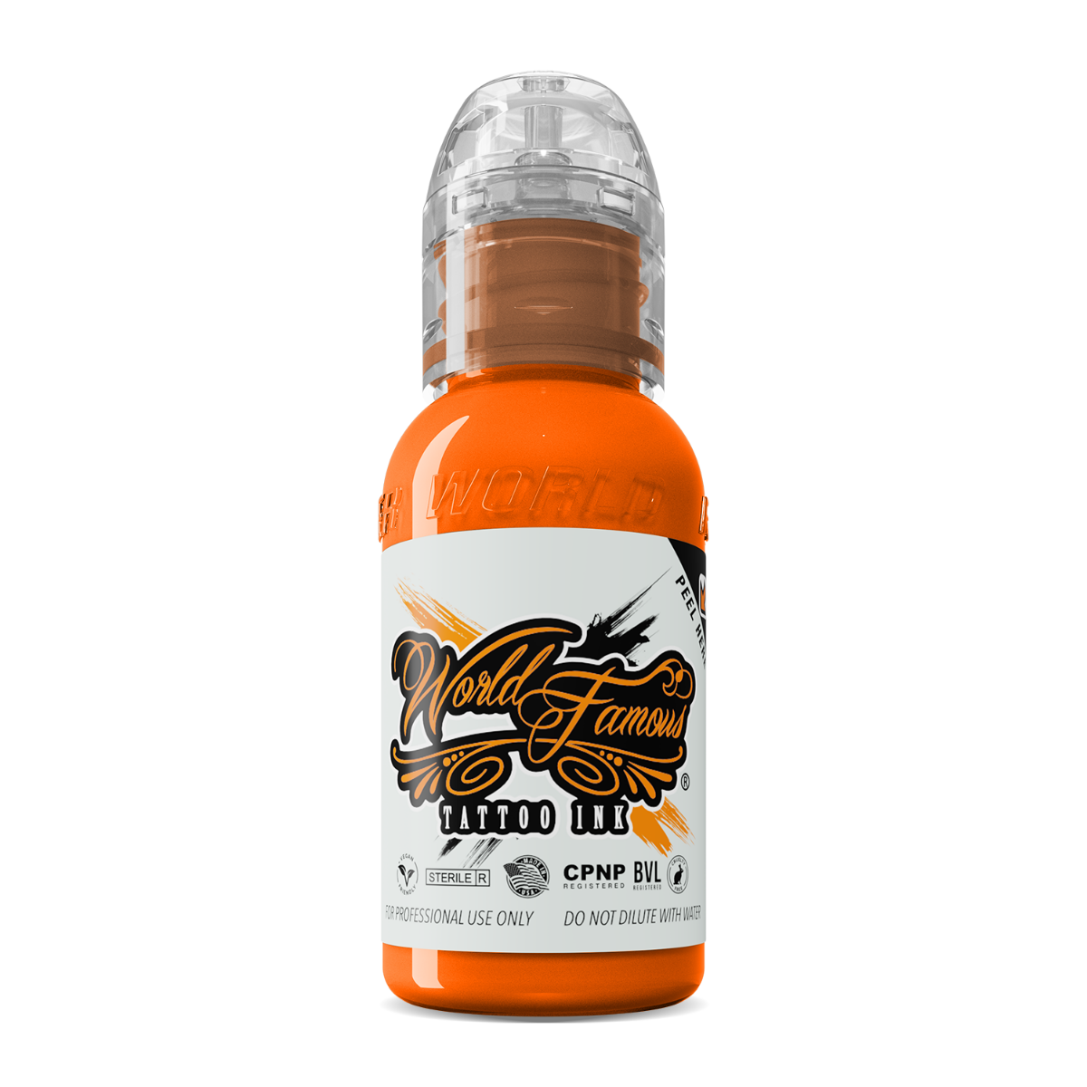 World Famous Ink Everest Orange 30ml 1oz Tattoo Ink - saviour tattoo supplies