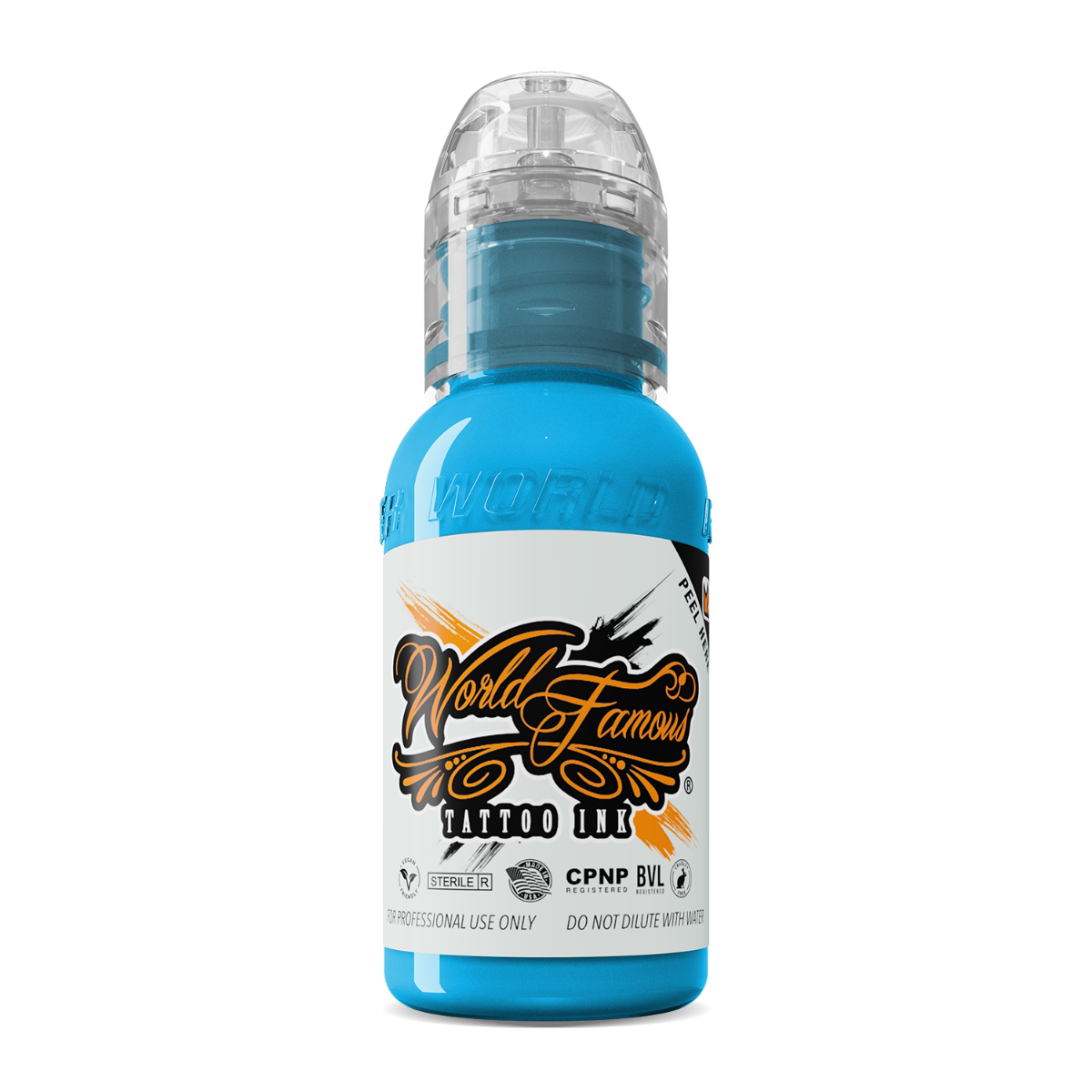 • world famous ink rainbow blue 30ml tattoo ink bottle - saviour tattoo supplies