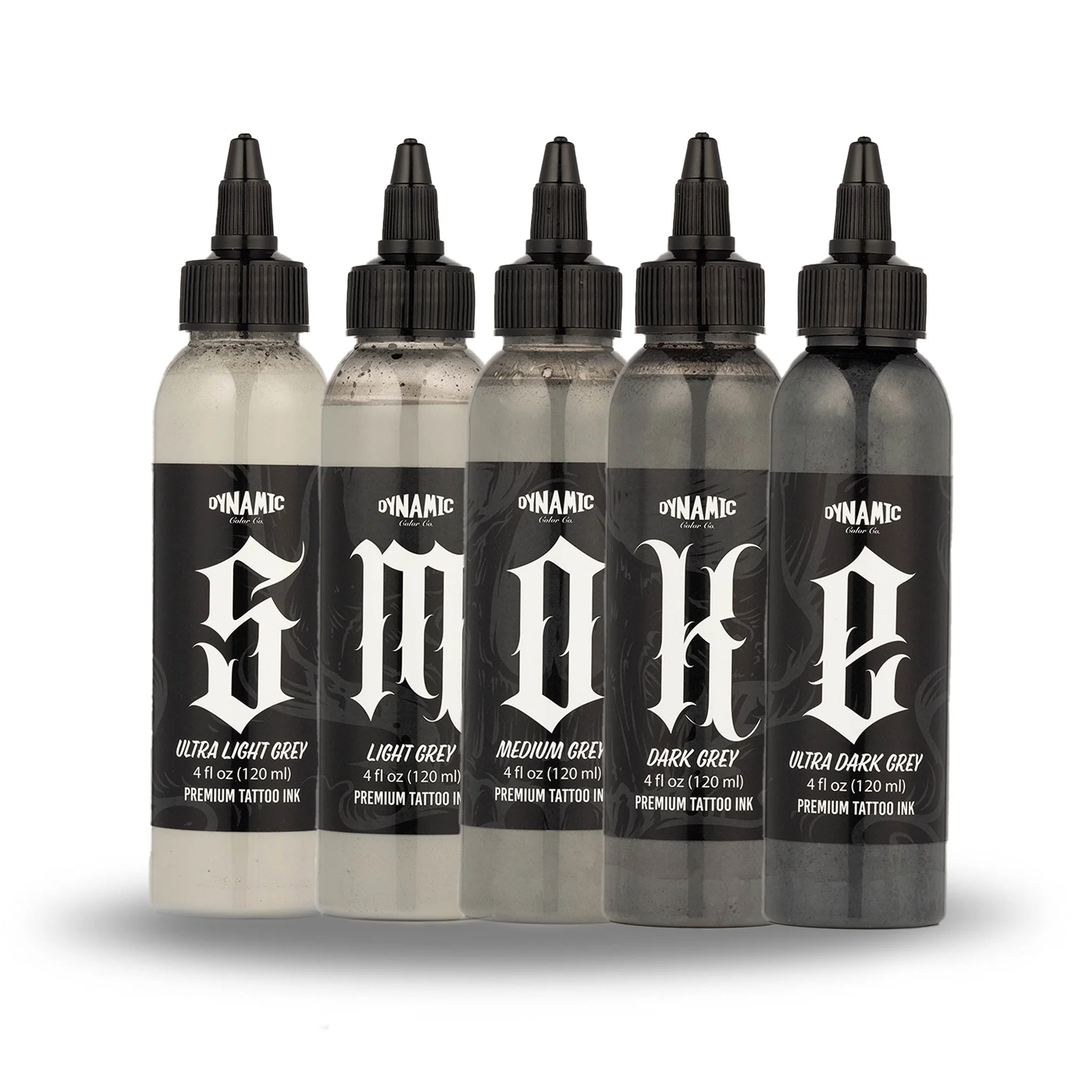 Dynamic Ink Smoke Opaque Greys Set 30ml 1oz Tattoo Ink - saviour tattoo supplies