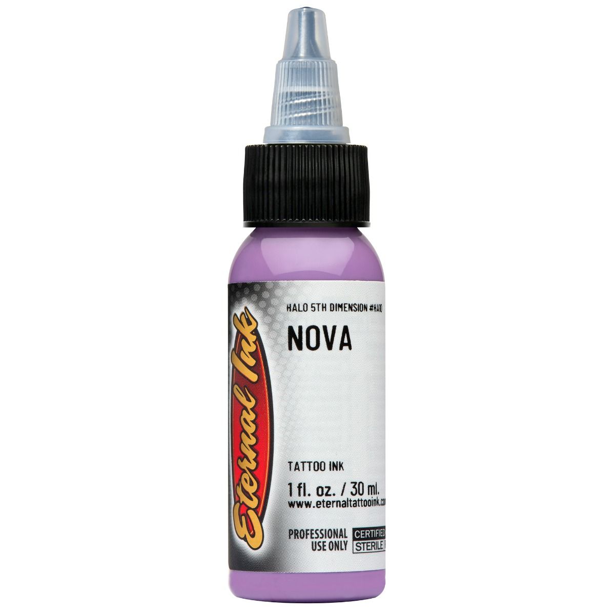Image title Eternal Ink Halo Nova 30ml Image alt text Eternal Ink Halo Nova purple tattoo ink in a 1oz / 30ml bottle