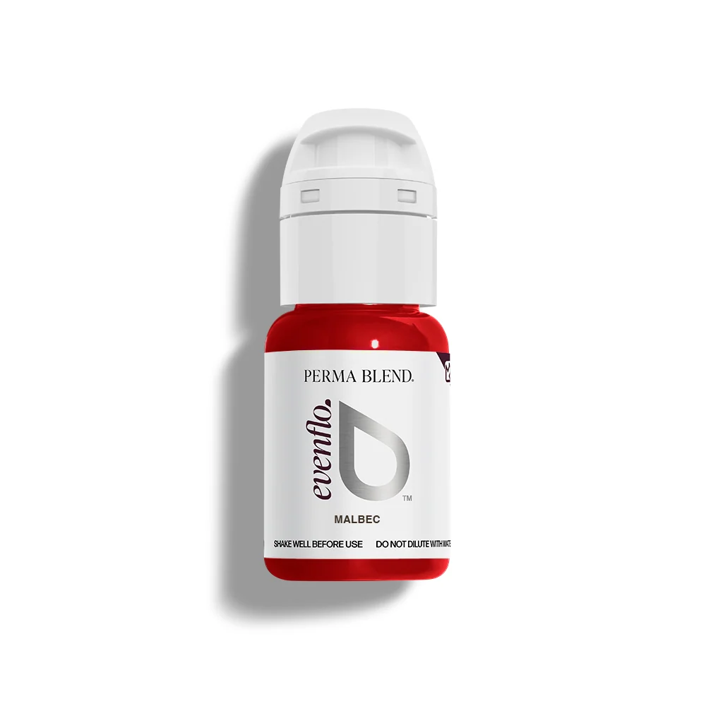 Perma Blend Evenflo Malbec lip pigment in a 15ml bottle