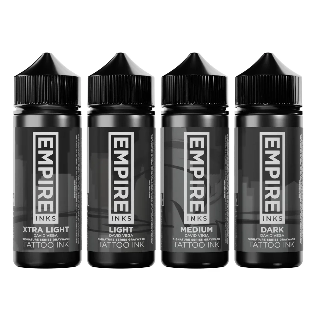 Empire Inks David Vega Transparent Grey Set with four 4oz bottles